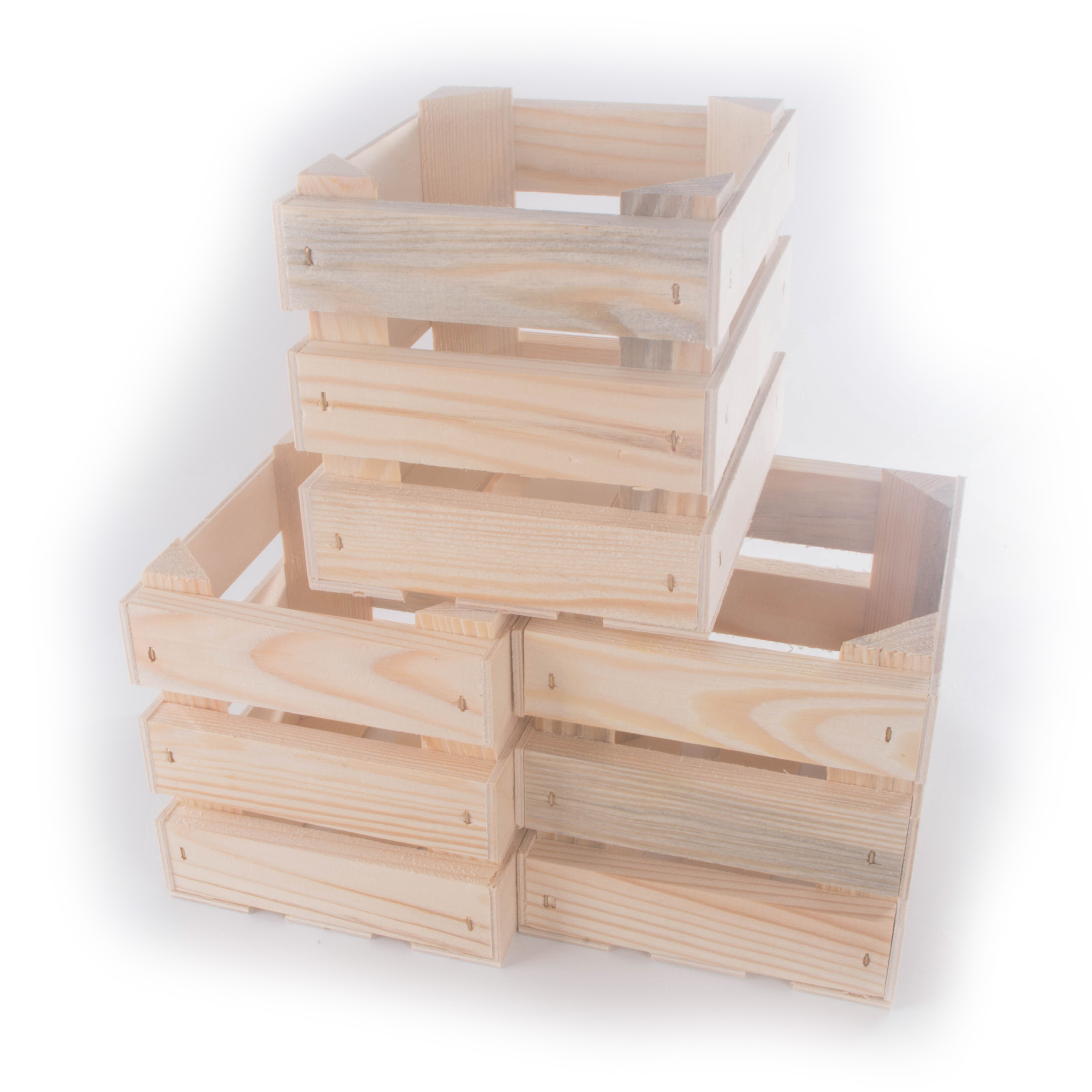 Small Square Wooden Crate / Display Shelf Retail Present Box / Plain